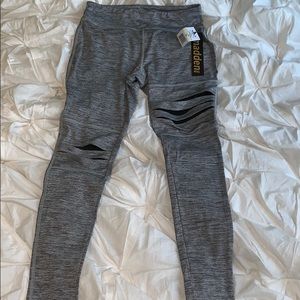 Gray Madden Yoga Pants With Black Detailing